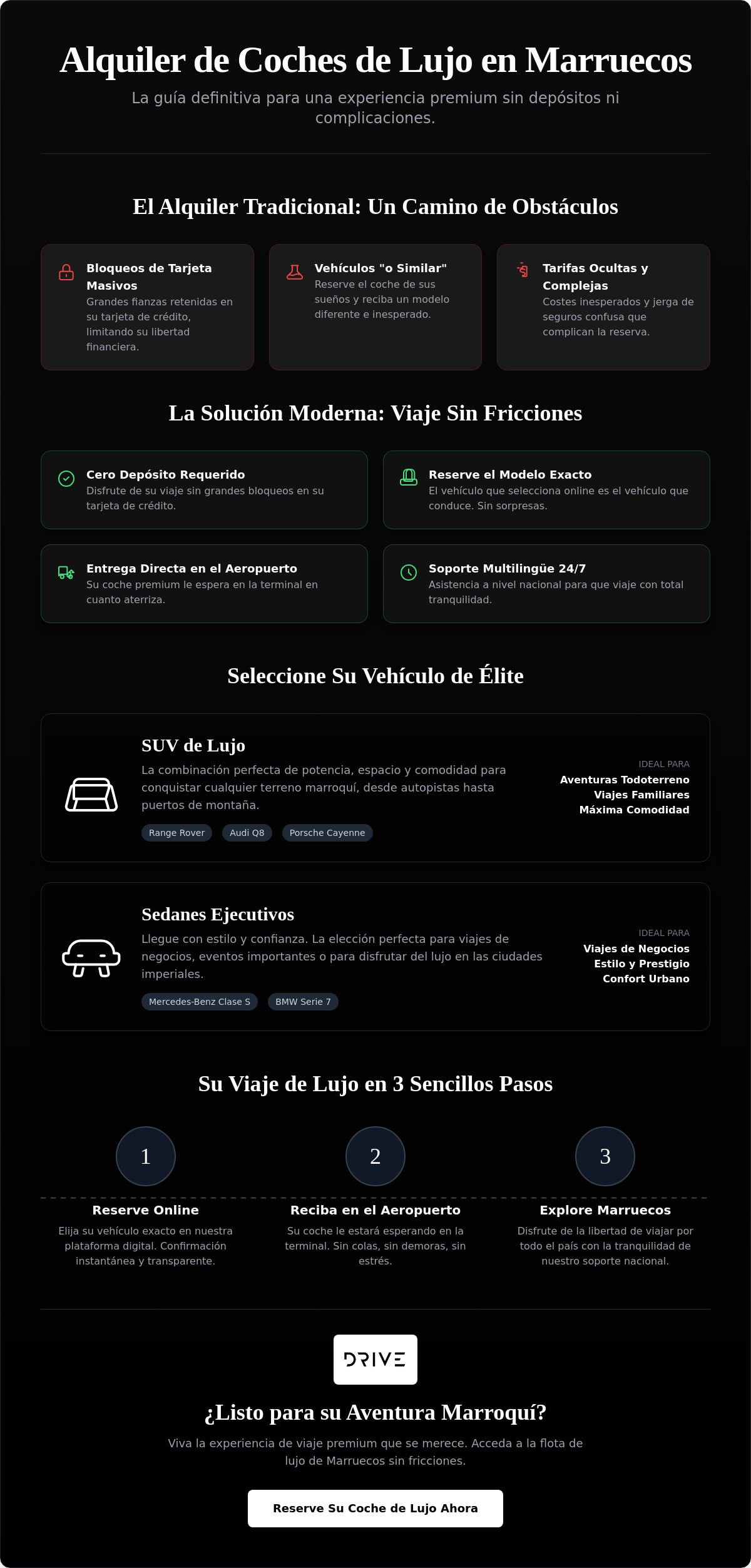 Alquiler de Coches de Lujo en Marruecos: La Guía Definitiva 2026 para Viajes Premium