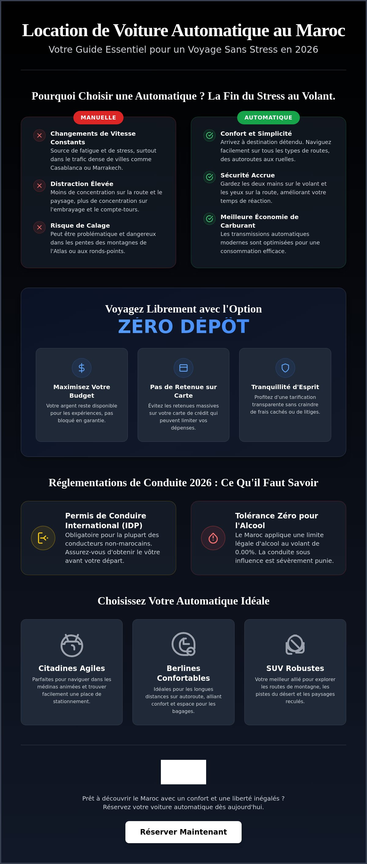 Location de voiture automatique Maroc : Le guide d'achat 2026 pour un voyage sans stress