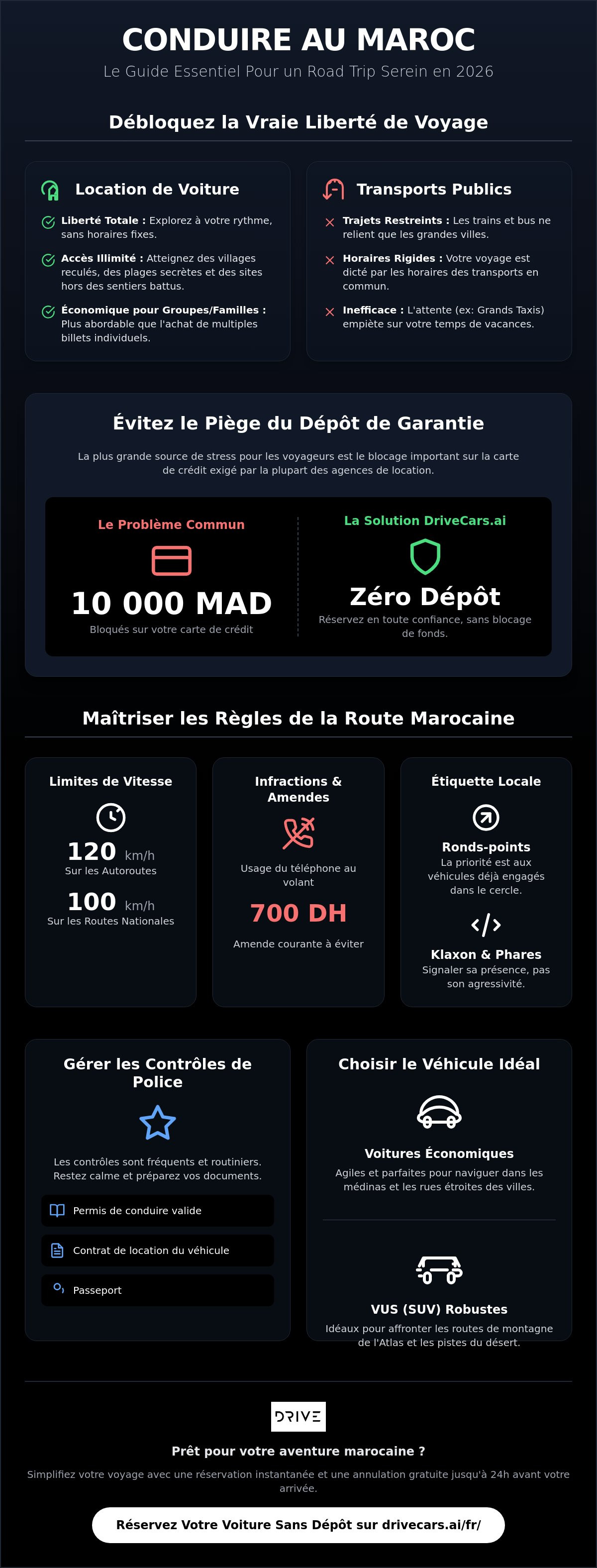 Conduire au Maroc : Le Guide Ultime 2026 pour la Location de Voiture et les Road Trips