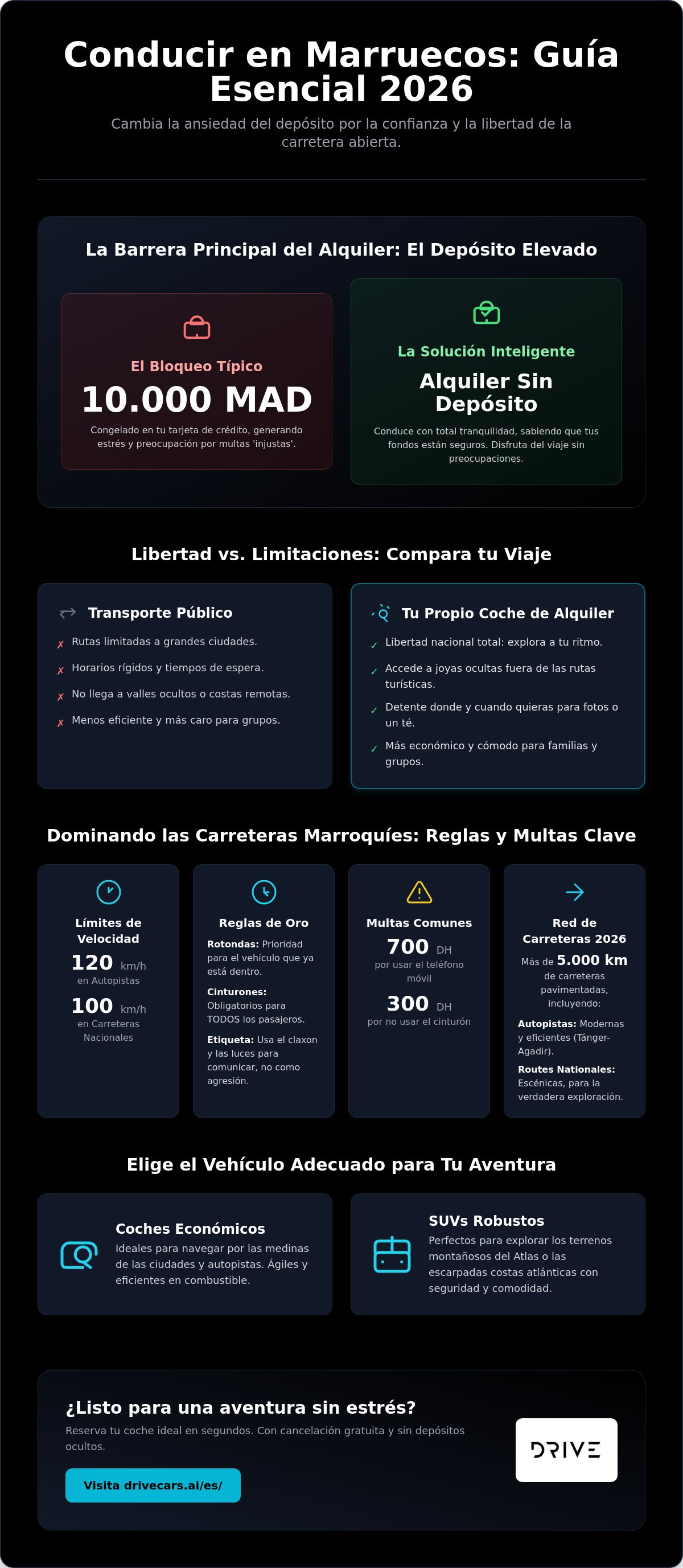 Conducir en Marruecos: La Guía Definitiva de Alquiler de Coches y Viajes por Carretera 2026